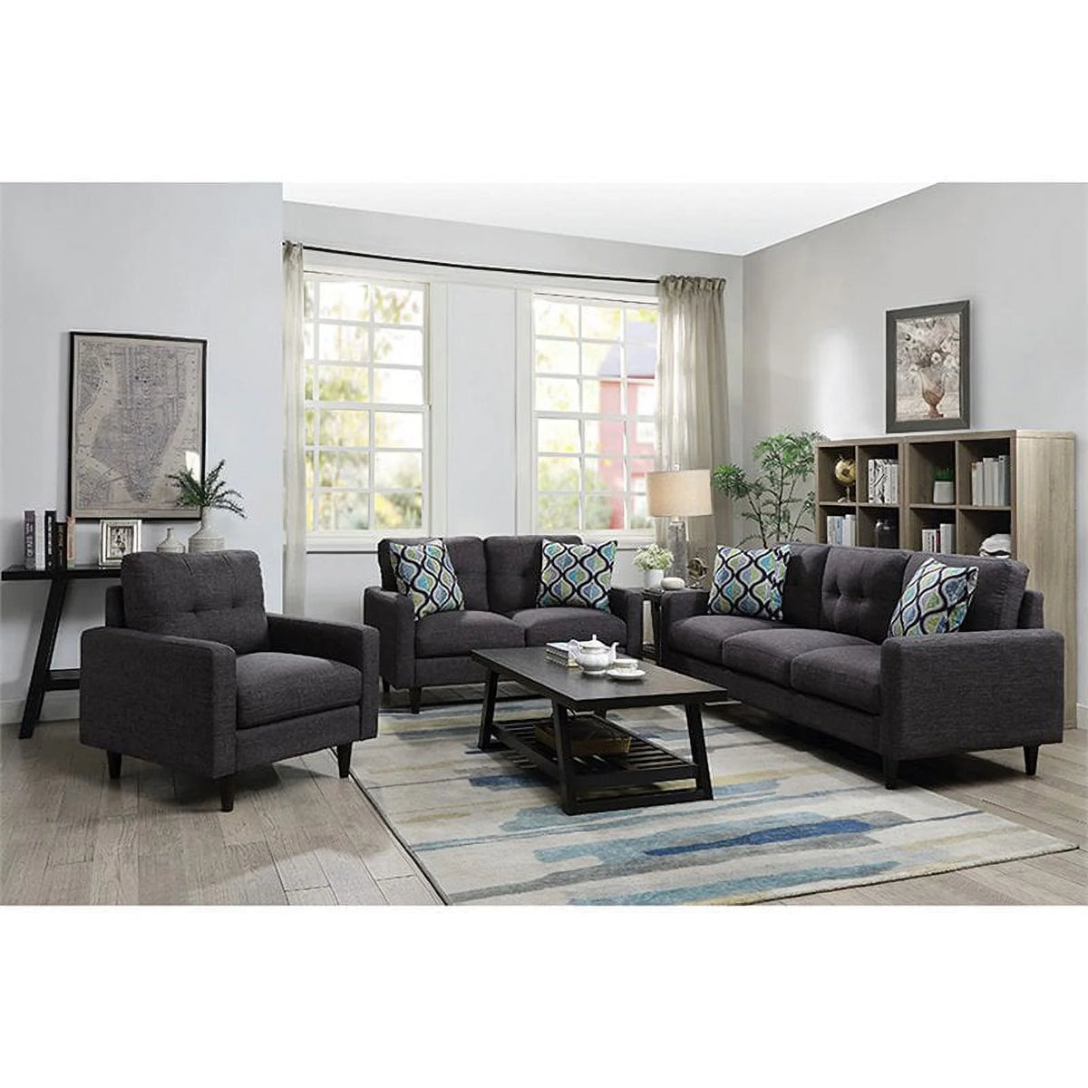 Grey 3-piece Living Room Set A6755