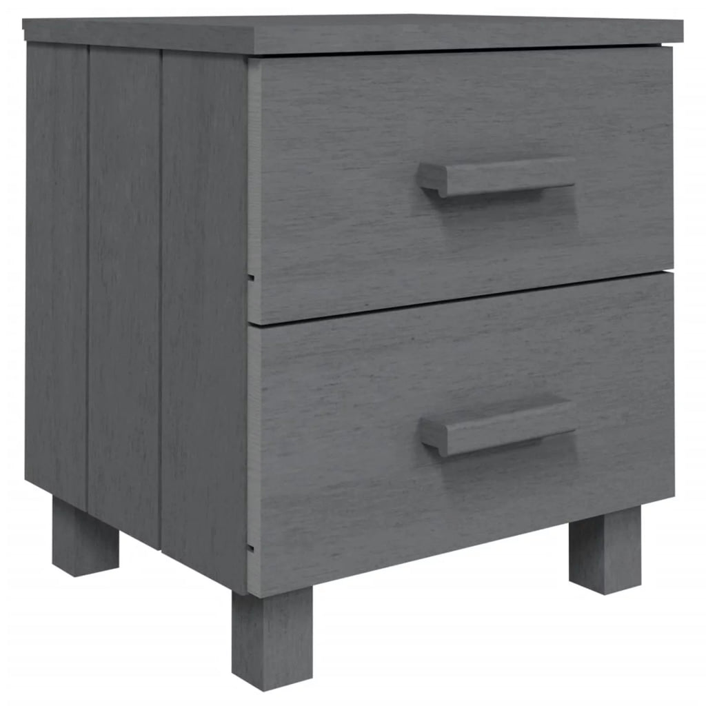 2 Piece Pine Wood Bedside Cabinets with Storage Drawers E236508
