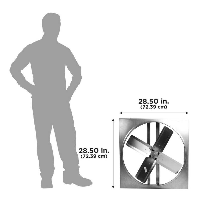 White Galvanized Steel Whole House Fan M537