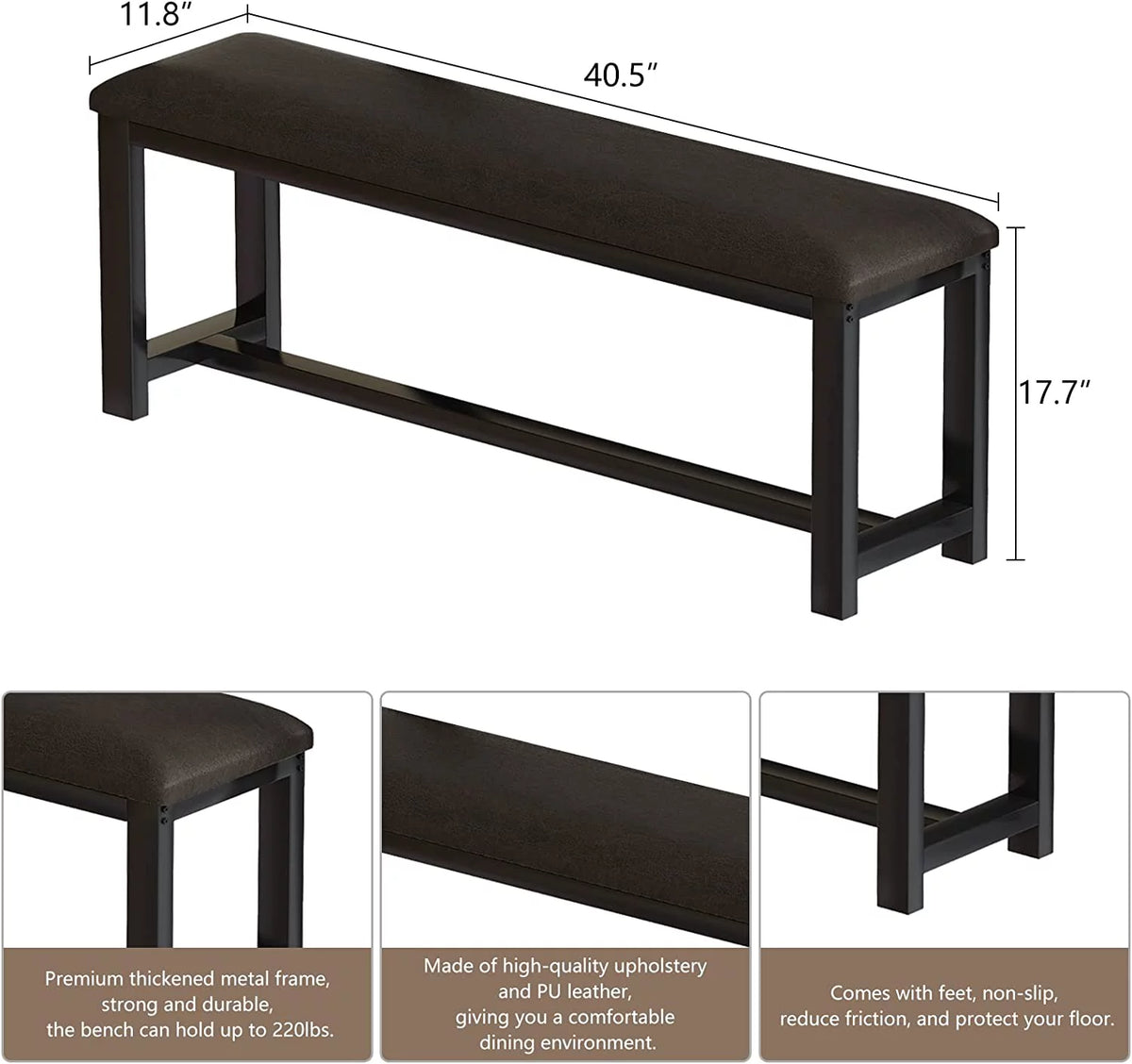Faux Marble Dining Table and 2 PU Leather Upholstered Bench Z94348