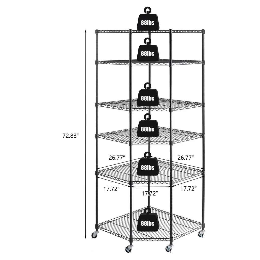 6 Tire Heavy Duty Steel Garage Storage Rack with Wheels Q785109