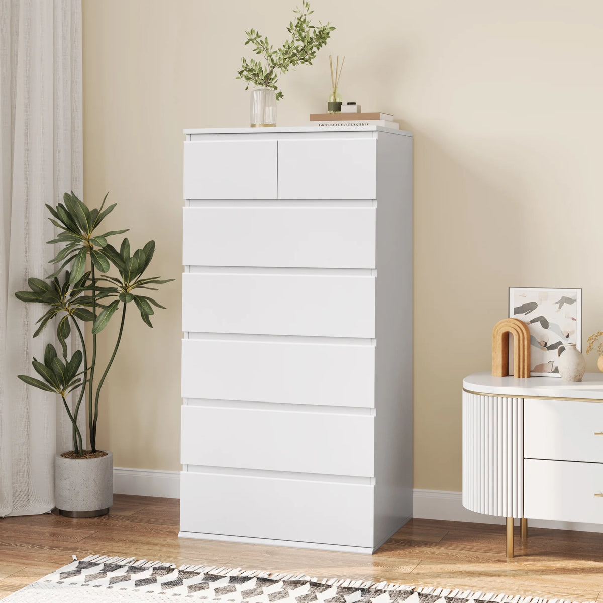 White 7 Drawer Dresser S15519