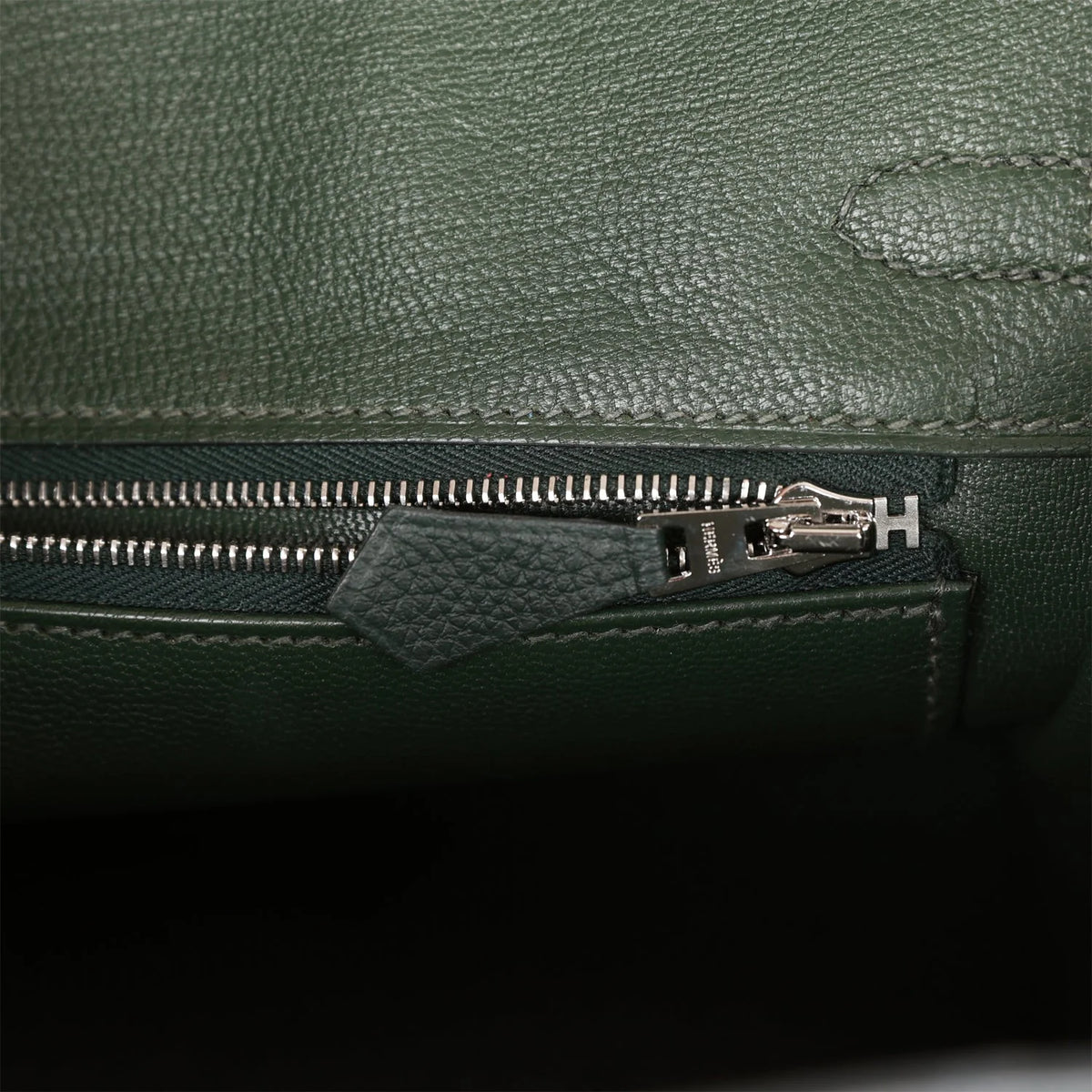 Birkin 25 Vert Fonce Togo Palladium Hardware M814