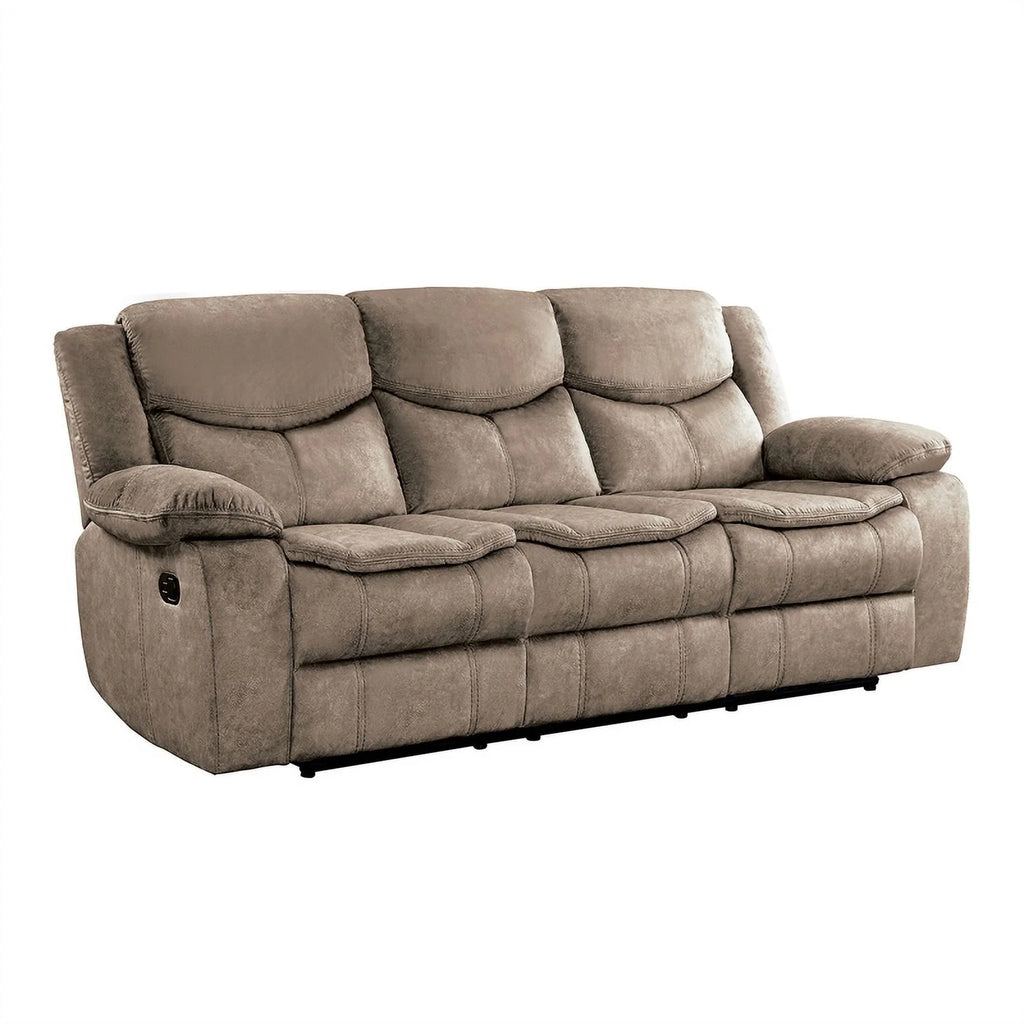 Brown Microfiber 2-Piece Reclining Sofa Set I476