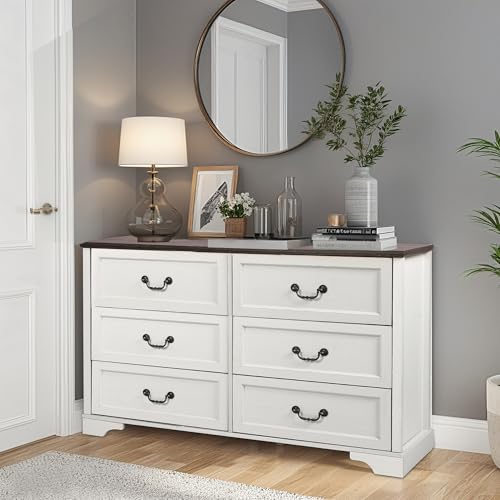Farmhouse 6 Drawer Wood Dresser D83805