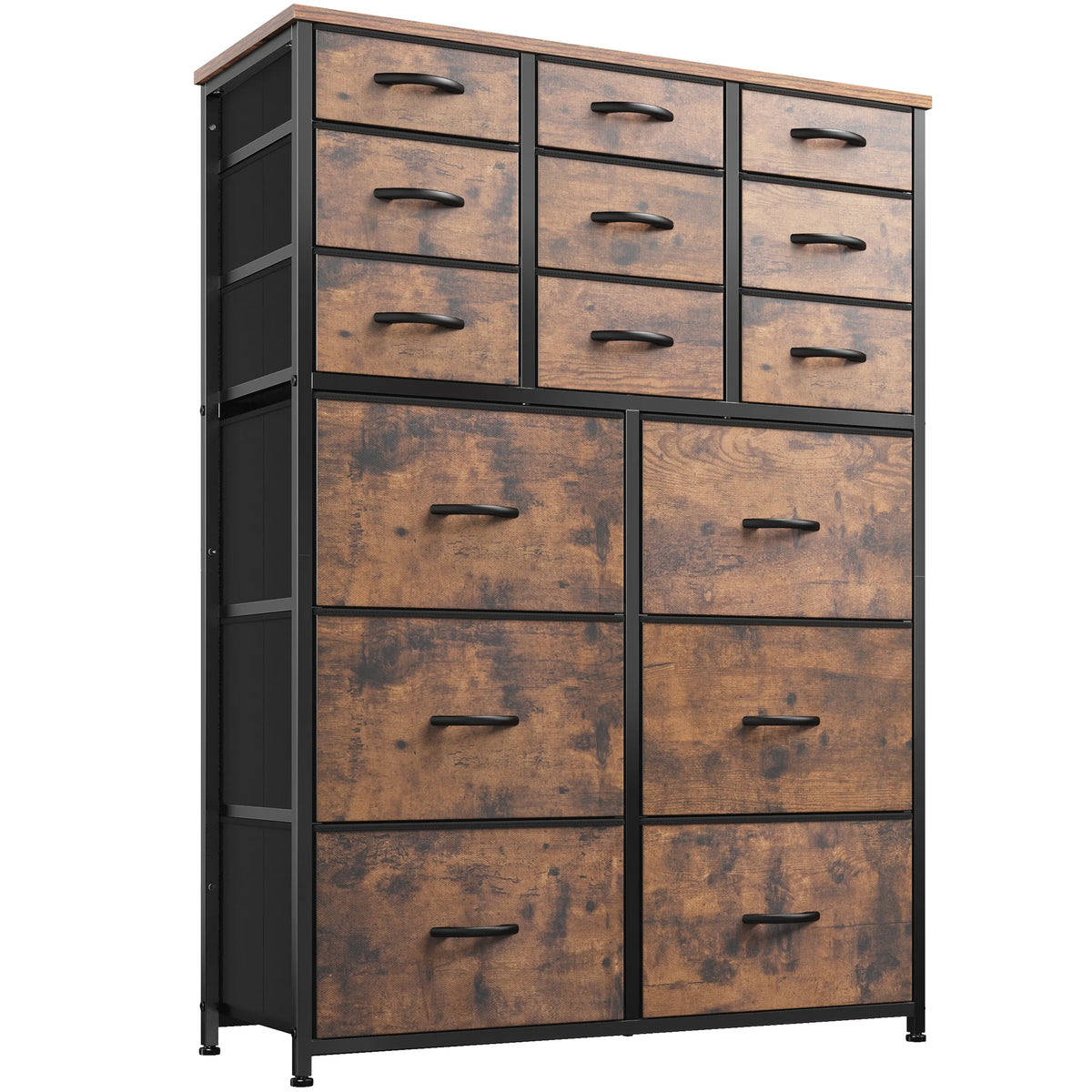 Charcoal Black 14 Drawer Tall Dresser H59787