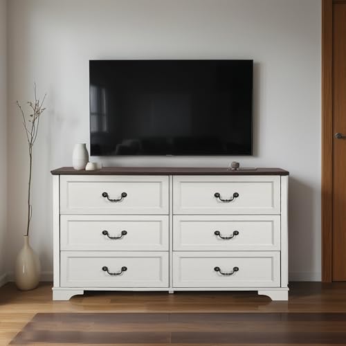 Farmhouse 6 Drawer Wood Dresser D83805