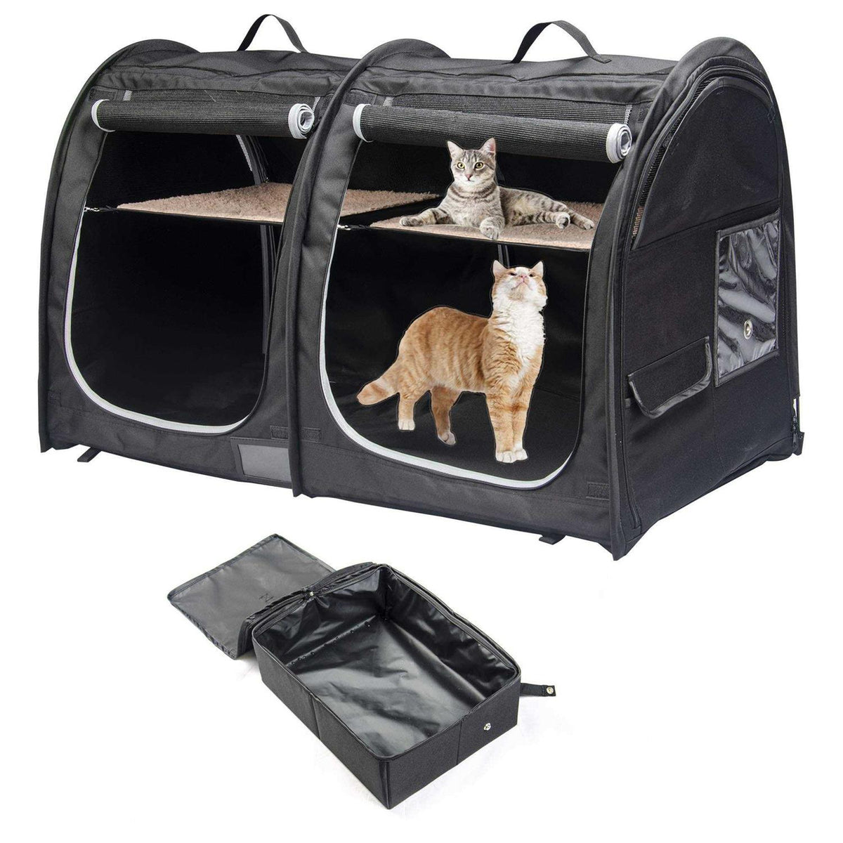 Portable Twin Compartment Cat Cage S966