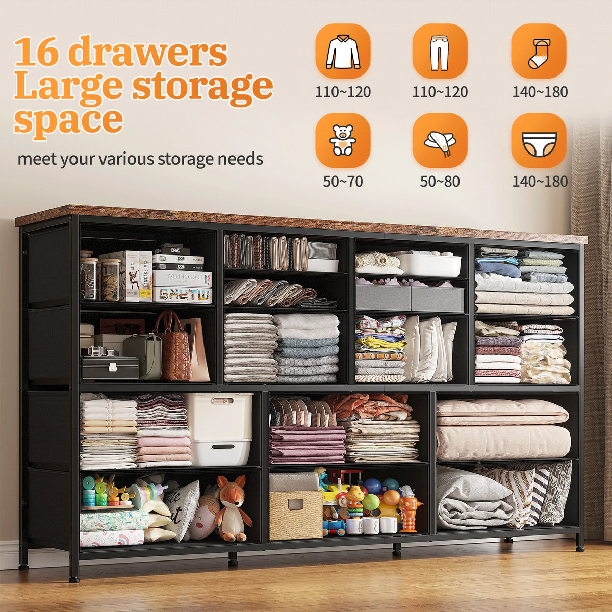 White 16 Drawer Dresser with Power Outlet I273823