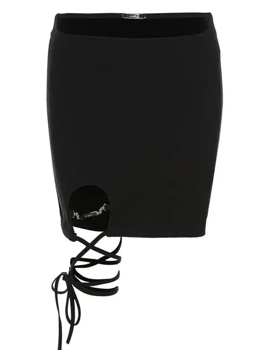 Mini Leg Strap Skirt Y680