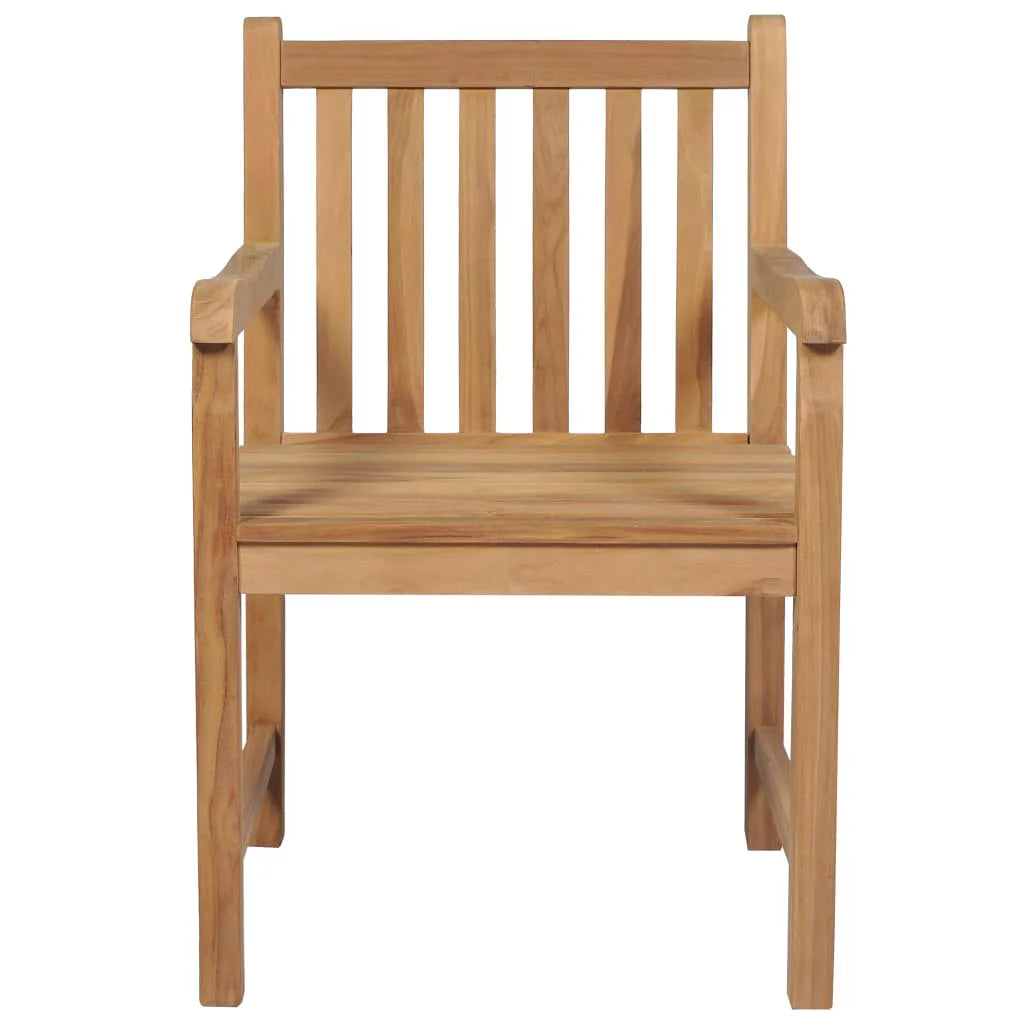 2 pcs Taupe Cushions Solid Teak Wood Patio Chairs A223805