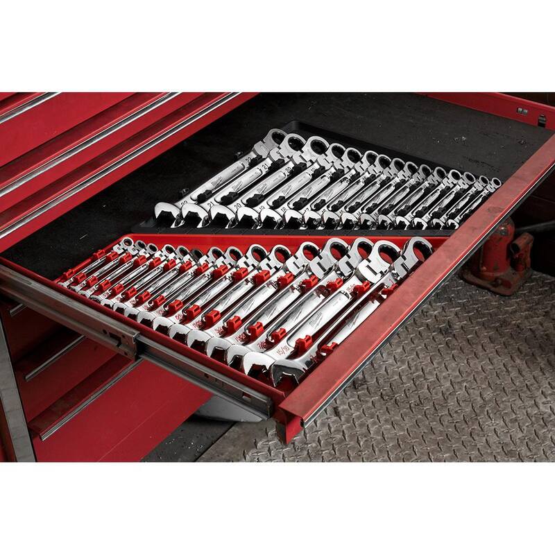 25-Piece Flex-Head Ratcheting Combination Wrench Set SAE with Screwdriver Set K694
