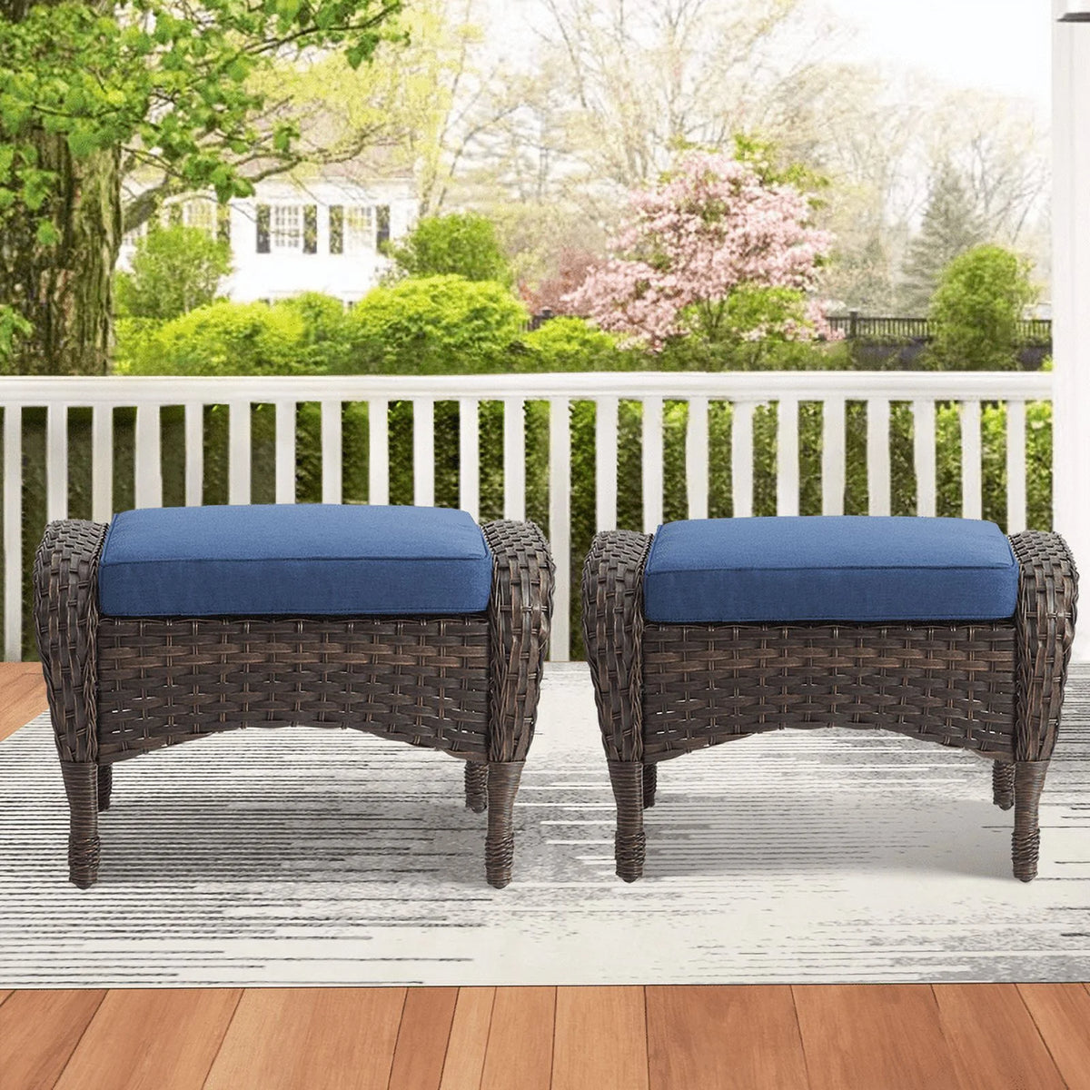 5-Piece Outdoor Swivel Rocking Chair Set with Side Table A264921