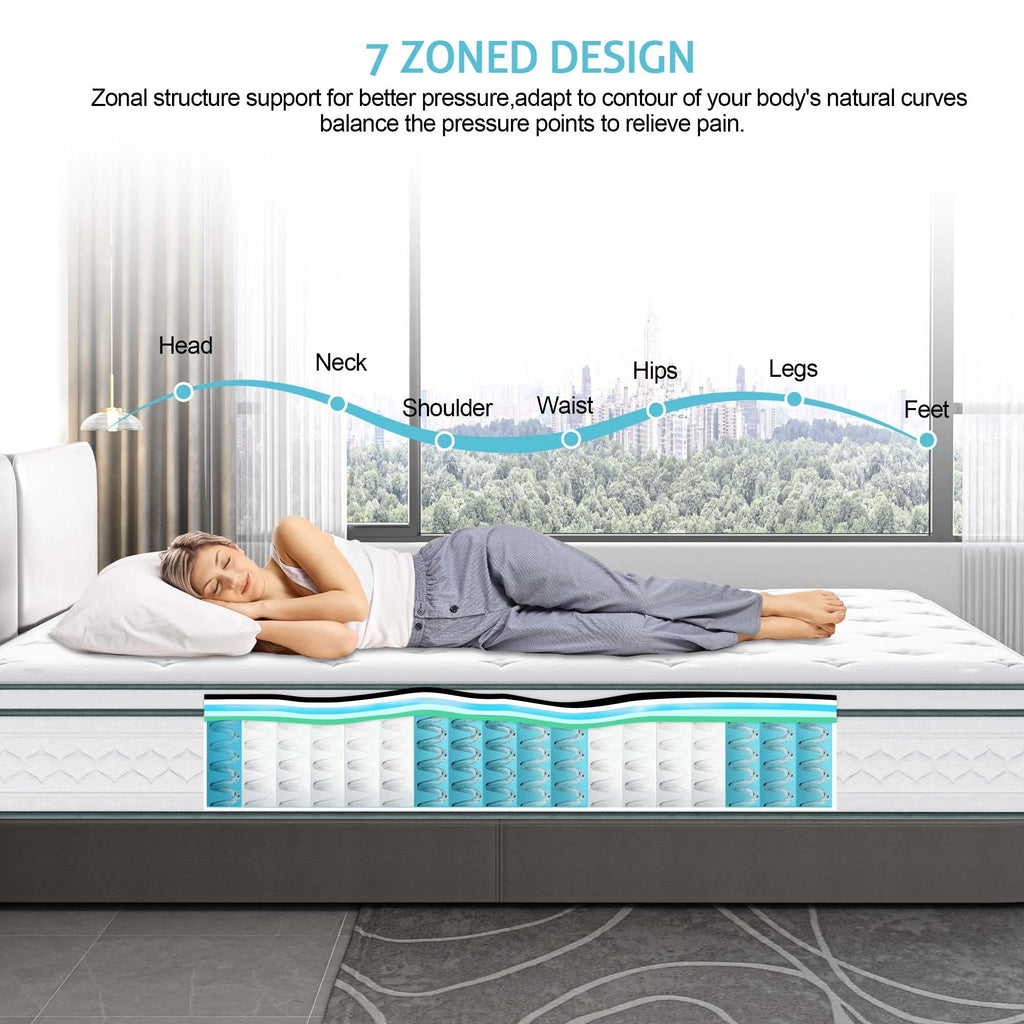 Queen 12 inch Cooling-Gel Memory Foam Innerspring Mattress H510474