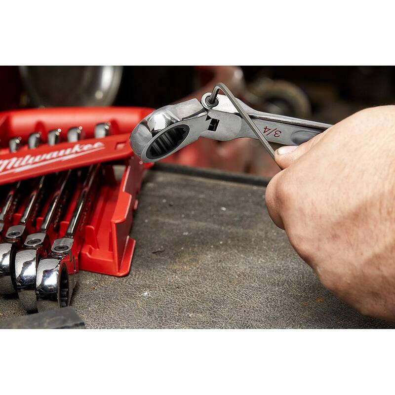 7-Piece Flex-Head Ratcheting Combination Wrench Set Metric F226