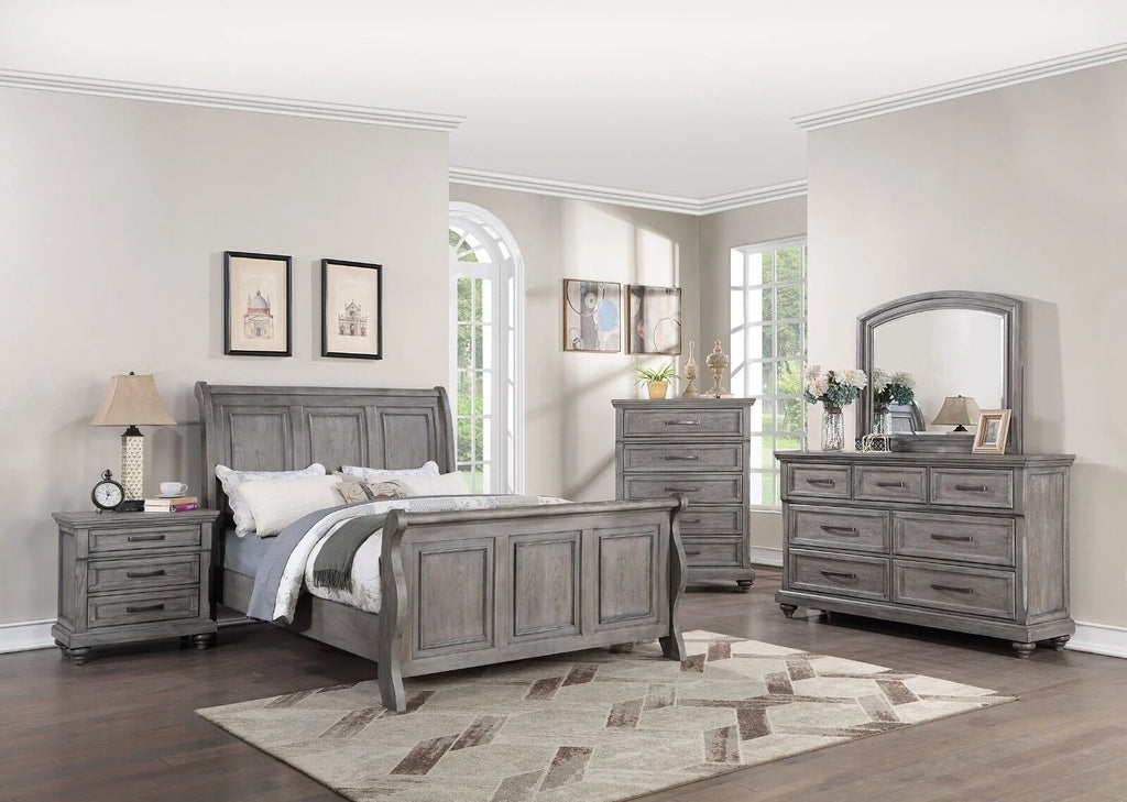 Grey 6pc Eastern King Size Bedroom Furniture Set M72350