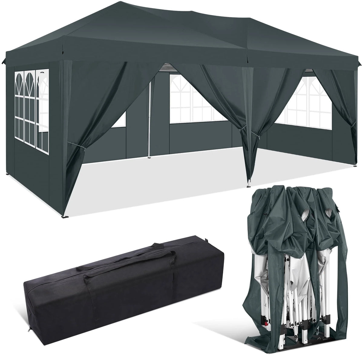 10' x 20' Pop Up Canopy Tent with Carrying Bag K852829