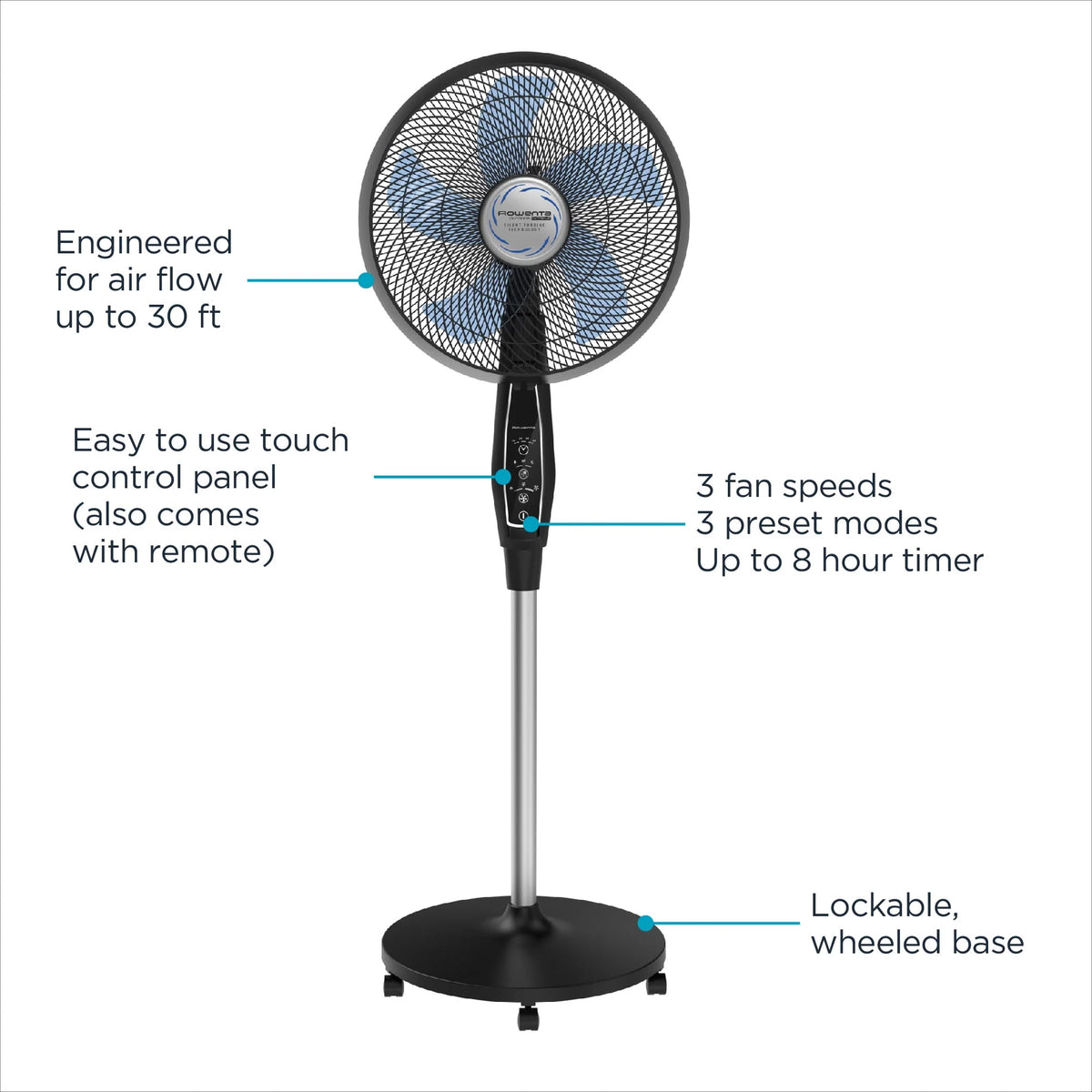 Portable Weather Resistant Black Fan D4367