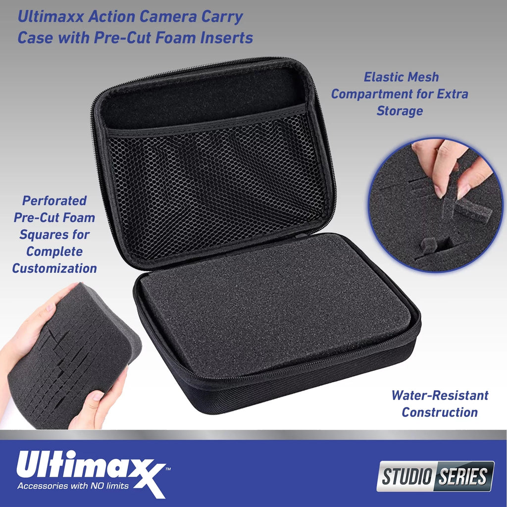 Water-Resistant Action Camera Case with Pre-Cut Foam Inserts F360