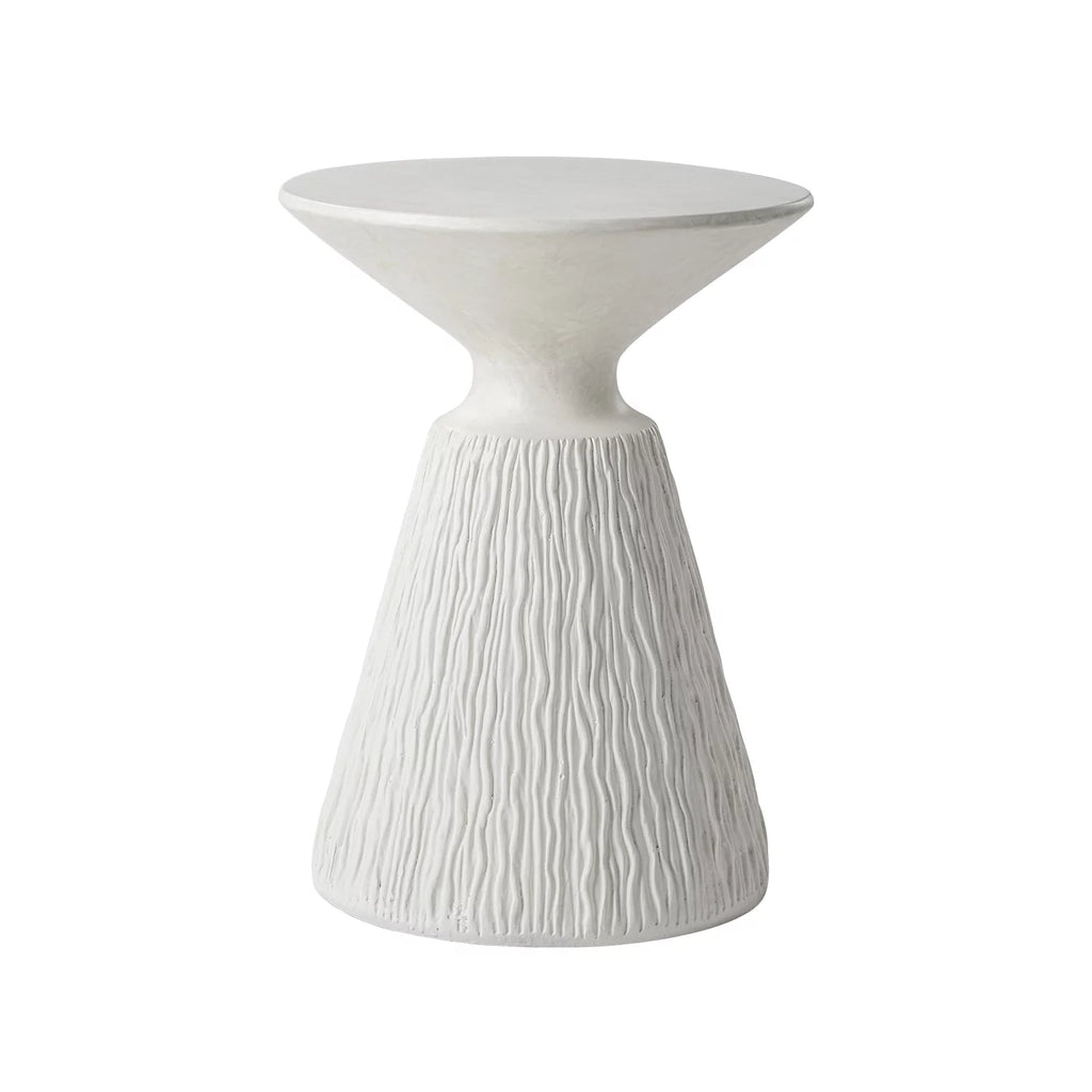 White Round Concrete Side Table T22492