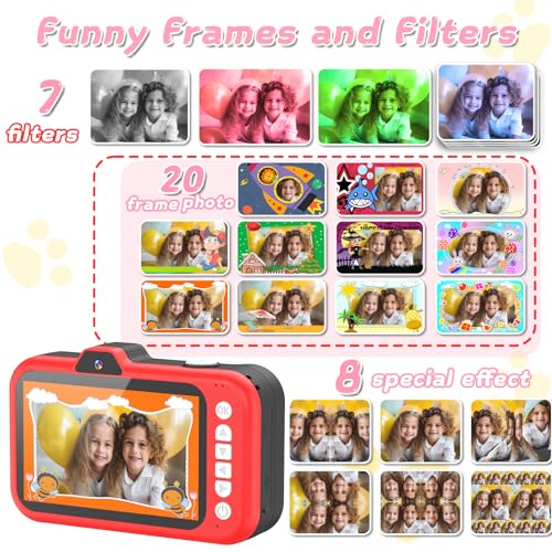 Kids Digital Camera with Rotating Zoom Lens, 3.5” Screen, 1080P, 32GB Card P820