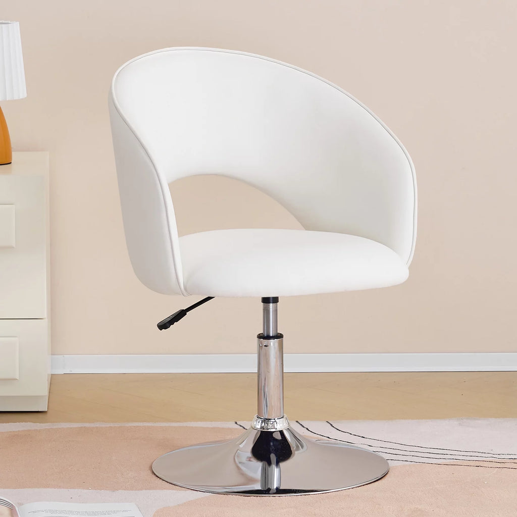 White Faux PU Upholstered Swivel Accent Chair K808