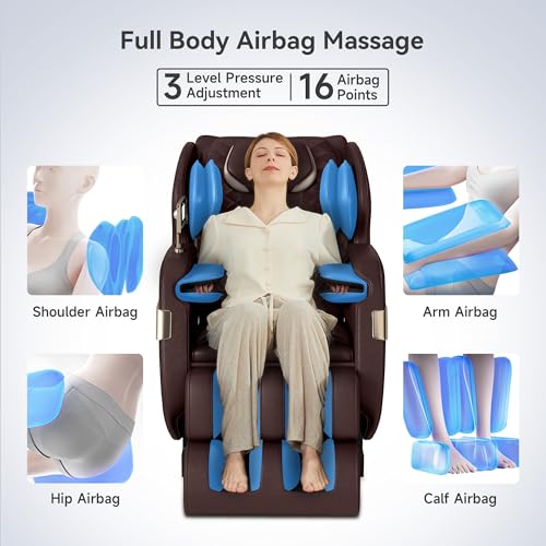 Black Full Body Airbags Massage Recliner with Zero Gravity I1101