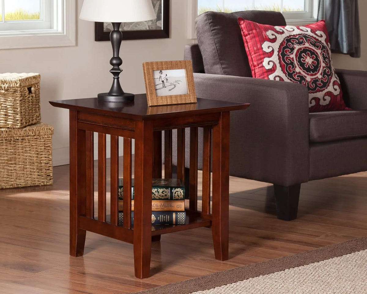 Solid Hardwood End Table 20 In Set Of 2 Walnut T1730