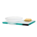 Geometric Soap Holder with Dish Unlacquered Brass N41917
