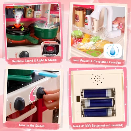 Green Kids Kitchen Playset with Sound and Light F325