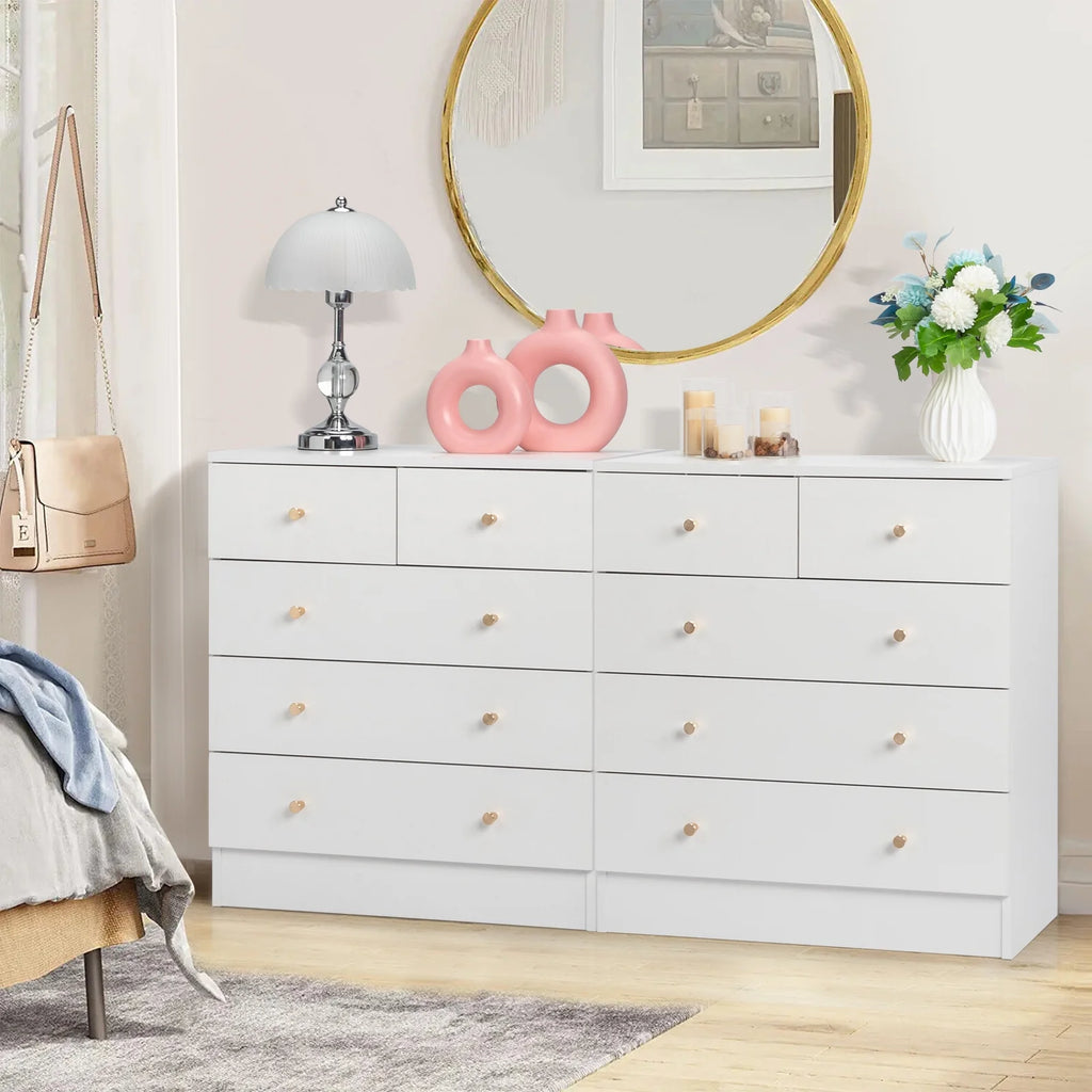 Black 6 Drawer Wood Dresser X3753
