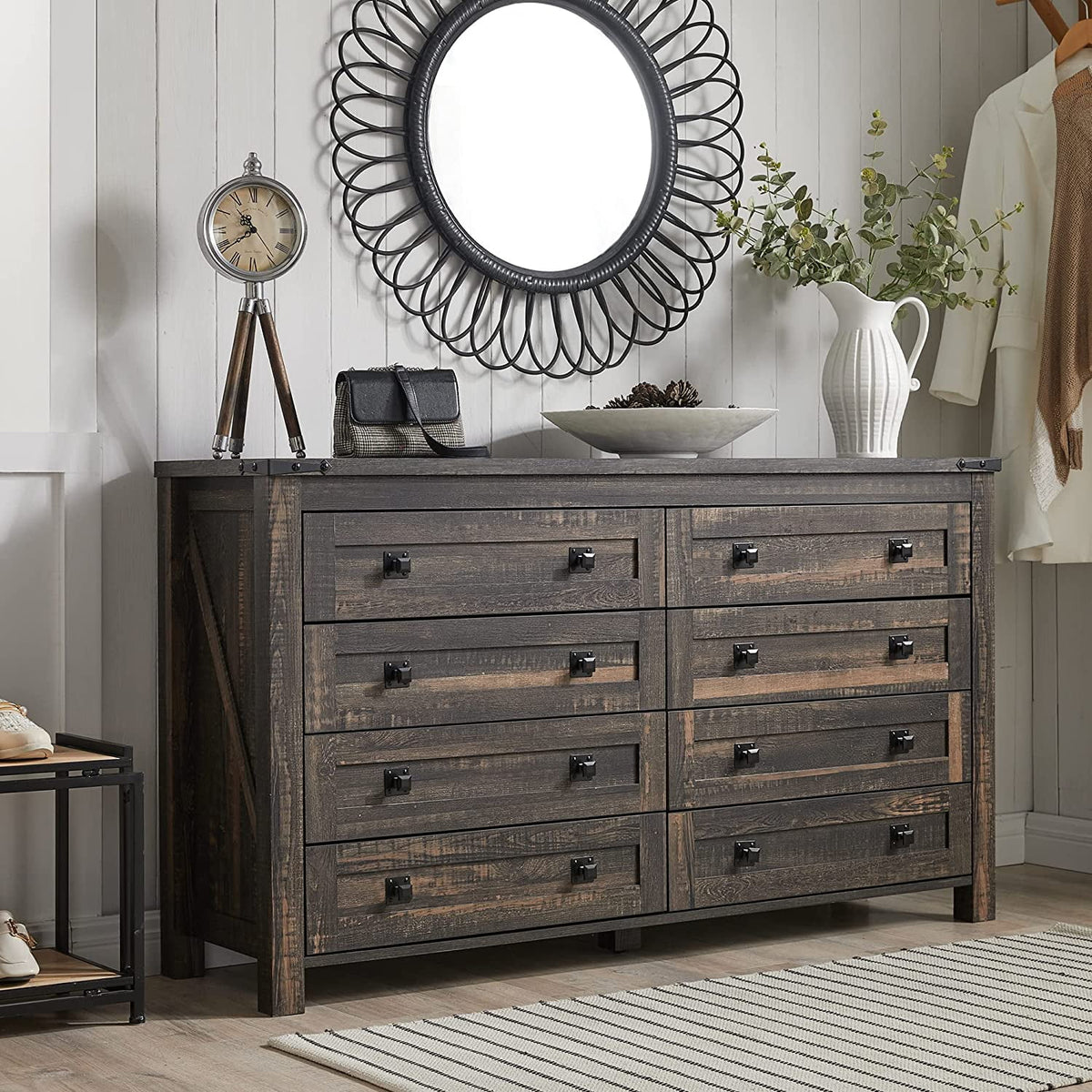 8 Drawer Wood Rustic Dresser B211