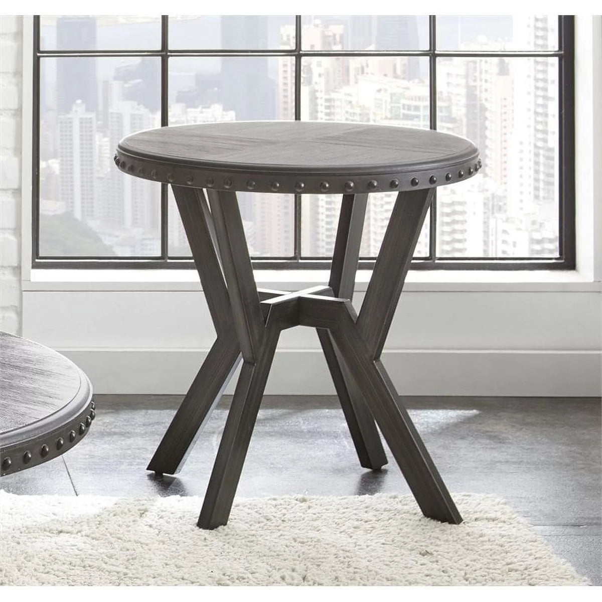 Round Modern Metal End Table K25480
