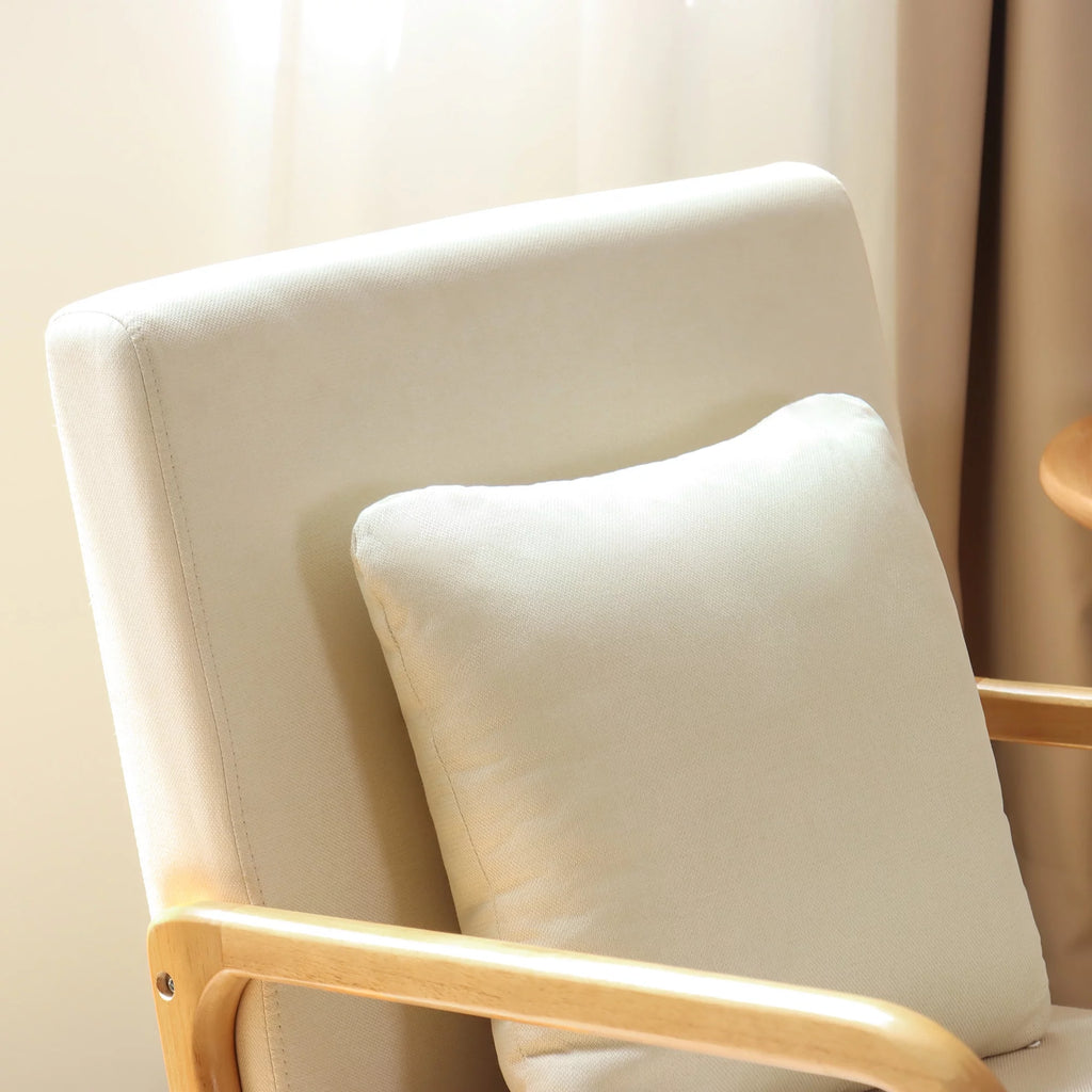 Mid Century Modern Linen Upholstered Accent Chair H365