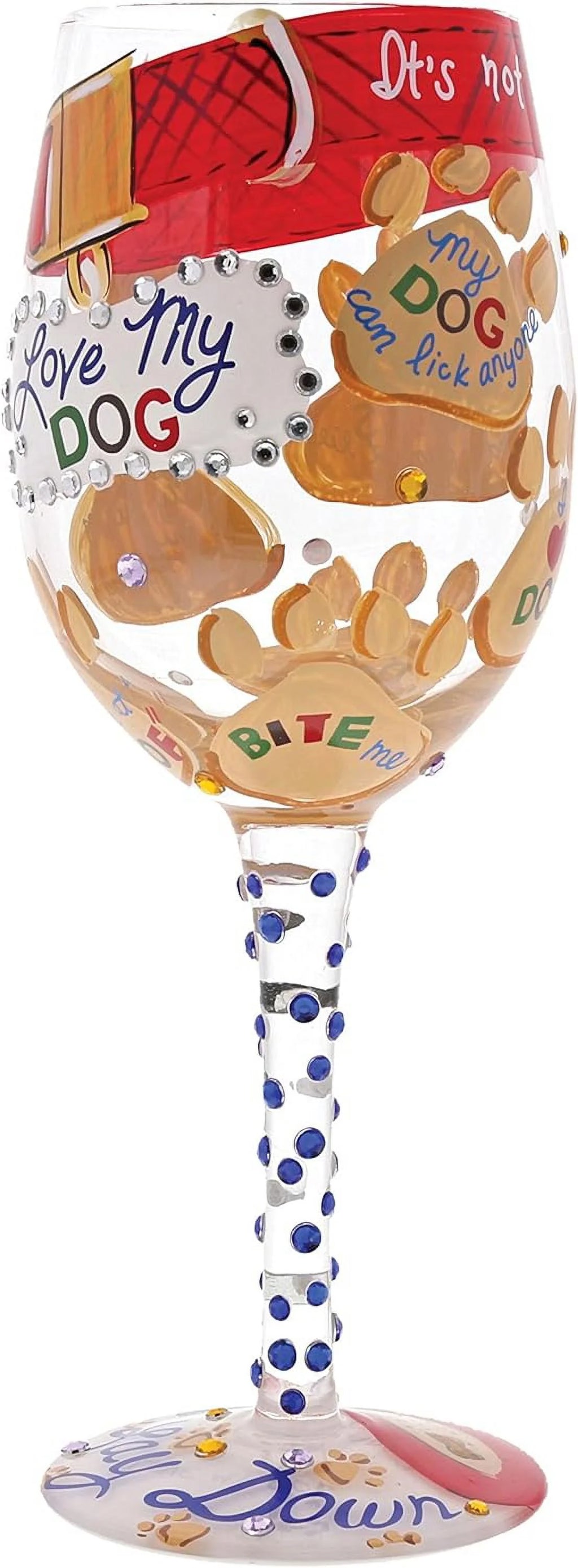 Hand-Painted Artisan Wine Glass 15 Oz Z136