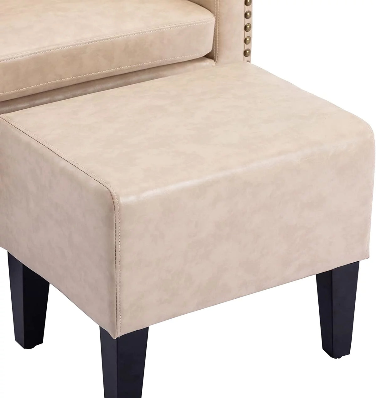 Leather Club Chair with Ottoman G968605