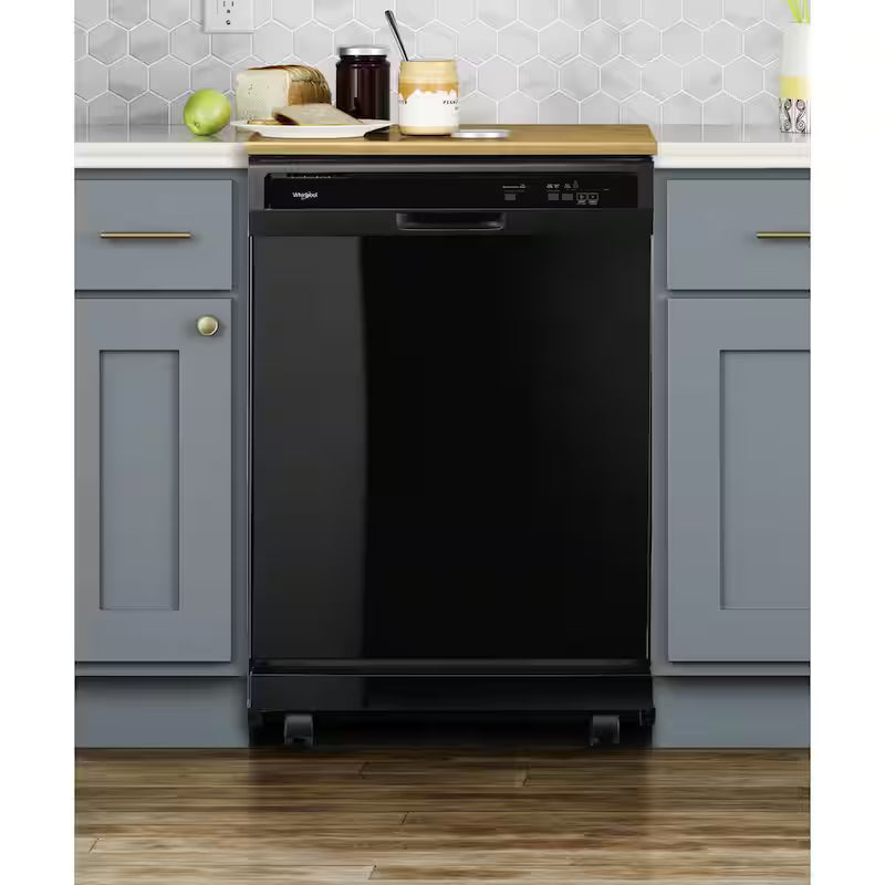 Black Front Control Heavy-Duty Portable Dishwasher with 12-Place Settings R28507