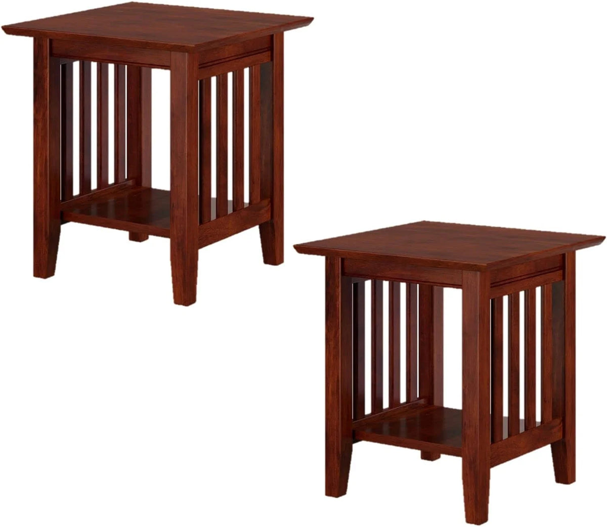 Solid Hardwood End Table 20 In Set Of 2 Walnut T1730