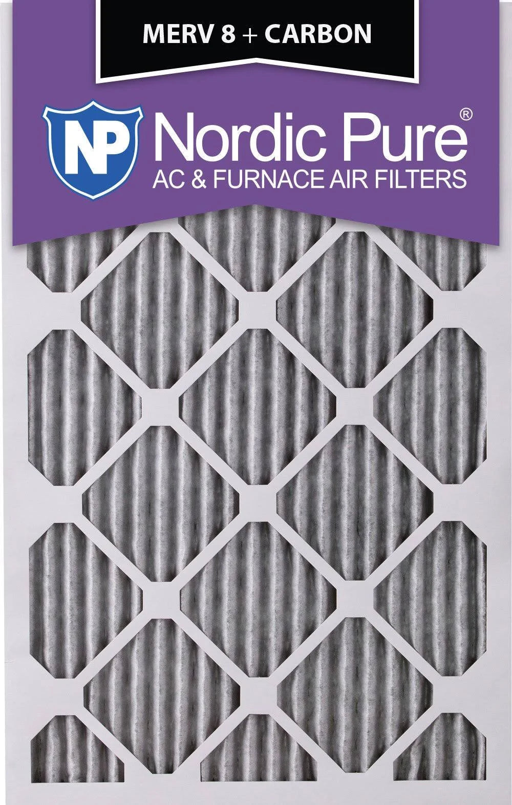 16x24x1 MERV 8 Pleated Carbon AC Furnace Air Filters 3 Pack L8786