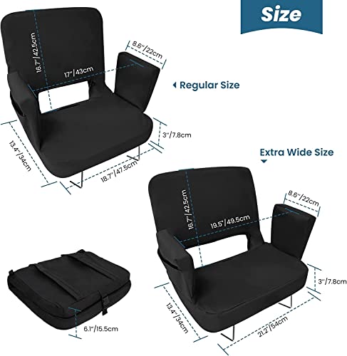 Black Extra Wide Stadium Seat with Back Support A23545